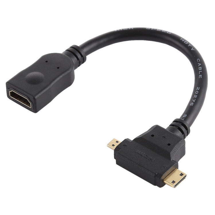 Cavo HDMI femmina a Mini HDMI + Micro HDMI a forma di T, Micro HDMI