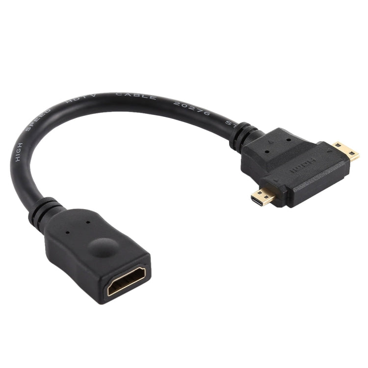 Cavo HDMI femmina a Mini HDMI + Micro HDMI a forma di T, Micro HDMI