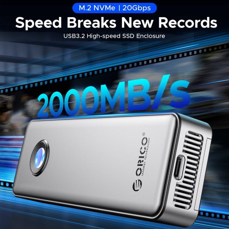 Custodia SSD M.2 ORICO con cavo Type-C 20 Gbps