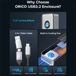 Custodia SSD M.2 ORICO con cavo Type-C 20 Gbps