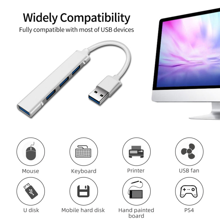 A809 Adattatore HUB splitter multifunzione da USB 3.0 x 1 + USB 2.0 x 3 a USB 3.0, A809