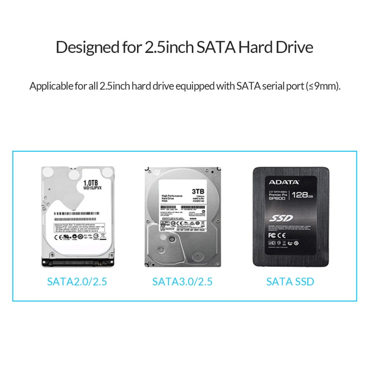 Custodia trasparente ORICO 2139C3-G2 per HDD 2,5" SATA