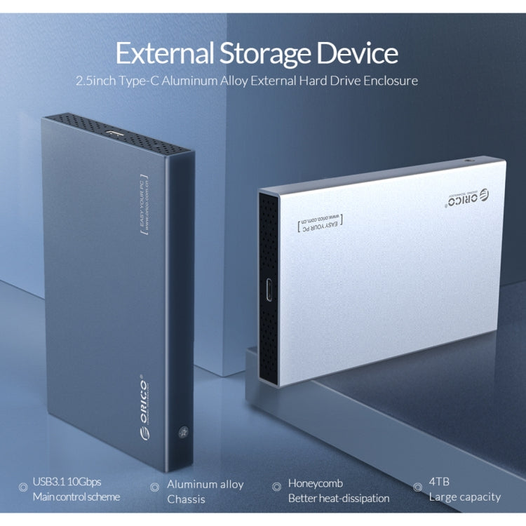 Custodia disco rigido 2,5" SATA USB-C 6TB ORICO 2518C3-G2