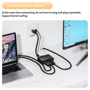Accoppiatore di rete Ethernet con cavo splitter di rete Gigabit RJ45 3 in 1 maschio, Male 3 in 1 Gigabit