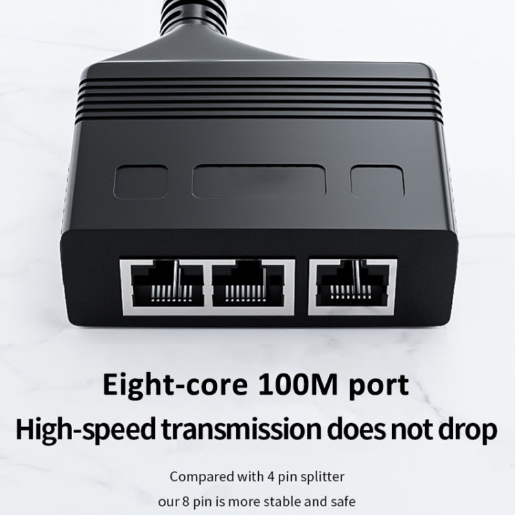 Accoppiatore di rete Ethernet con cavo splitter di rete RJ45 3 in 1 maschio da 100 m, Male 3 in 1 100M