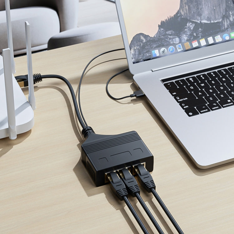 Accoppiatore di rete Ethernet con cavo splitter di rete RJ45 3 in 1 maschio da 100 m, Male 3 in 1 100M
