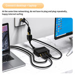 Accoppiatore di rete Ethernet con cavo splitter di rete 3 in 1 RJ45 femmina da 100 m, Female 3 in 1 100M