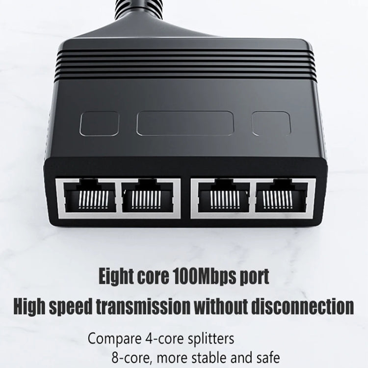 Accoppiatore di rete Ethernet con cavo splitter di rete 4 in 1 RJ45 femmina da 100 m, Female 4 in 1 100M
