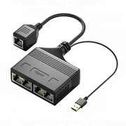 Accoppiatore di rete Ethernet con cavo splitter di rete Gigabit RJ45 4 in 1 femmina, Female 4 in 1 Gigabit