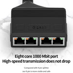 Accoppiatore di rete Ethernet con cavo splitter di rete Gigabit RJ45 4 in 1 femmina, Female 4 in 1 Gigabit