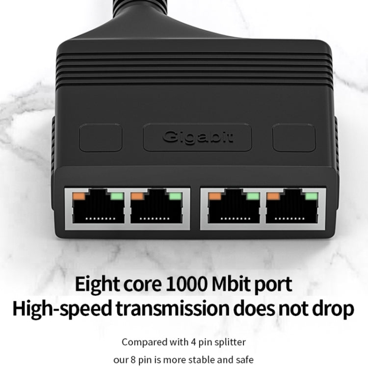 Accoppiatore di rete Ethernet con cavo splitter di rete Gigabit RJ45 4 in 1 femmina, Female 4 in 1 Gigabit