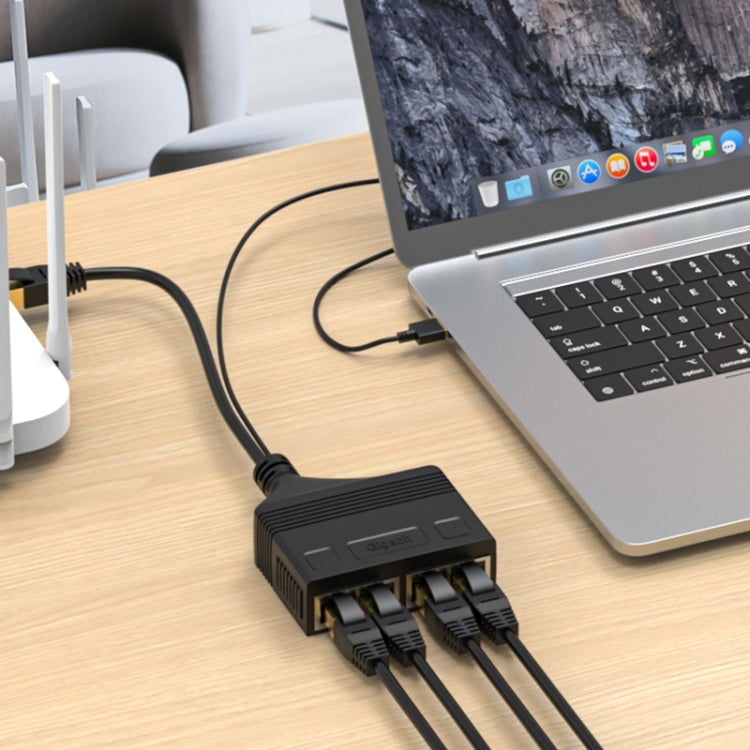 Accoppiatore di rete Ethernet con cavo splitter di rete Gigabit RJ45 4 in 1 femmina, Female 4 in 1 Gigabit