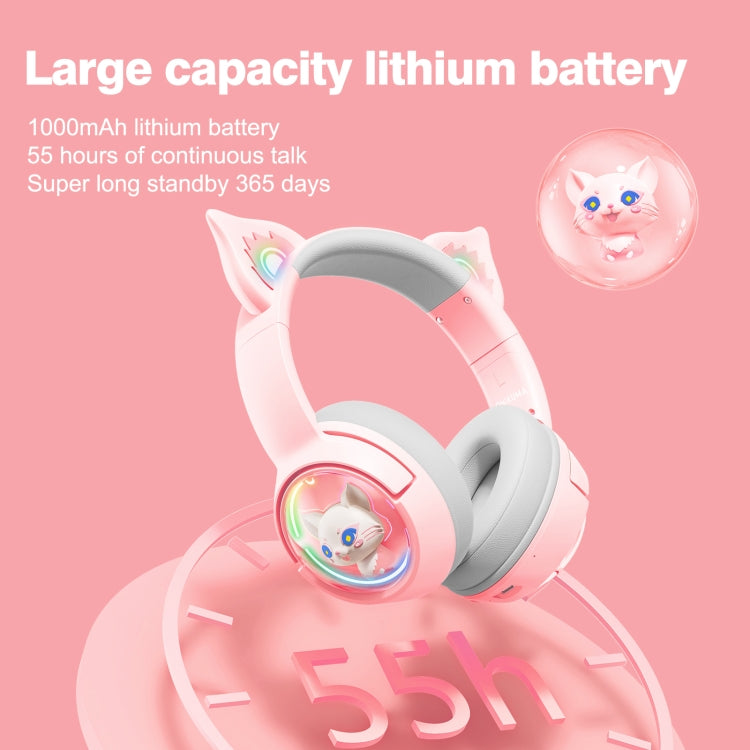 Auricolare HiFi Bluetooth wireless USB-C / Type-C RGB B5 Cat Ear Design