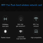 EDUP EP-9607 Scheda di rete adattatore wireless PCI-E Express dual-band da 1200Mbps con 2 antenne da 6dBi, EP-9607 1200Mbps