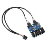 Scheda cavo di prolunga USB 9 pin maschio da 1 a 4 femmina