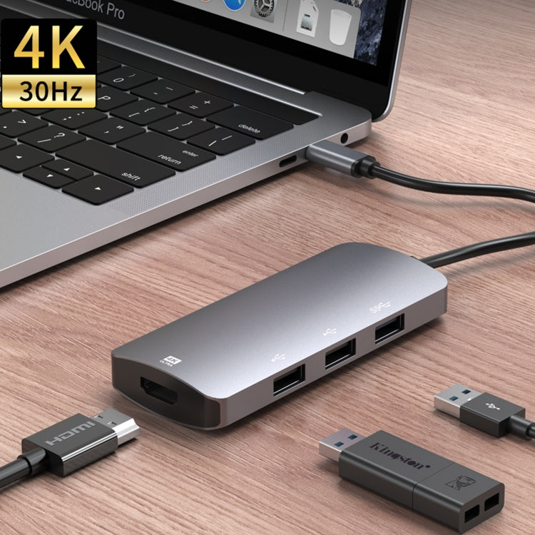 Adattatore HUB USB-C 4 in 1 HDMI 4K 30Hz USB 3.0 e 2 USB 2.0