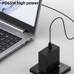Cavo ricarica laptop USB-C a gomito 5,5x2,5 mm 65W 1,5m