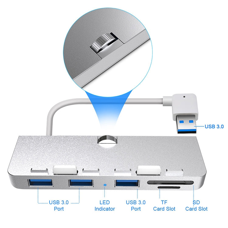 Rocketek per iMac USB3.0 x 3 + Dock di espansione HUB multifunzione SD/TF, USB3.0 x 3 + SD / TF