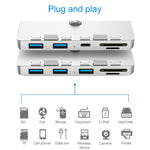 Rocketek per iMac USB3.0 x 3 + Dock di espansione HUB multifunzione SD/TF, USB3.0 x 3 + SD / TF