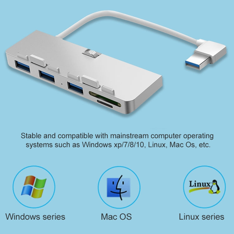 Rocketek per iMac USB3.0 x 3 + Dock di espansione HUB multifunzione SD/TF, USB3.0 x 3 + SD / TF