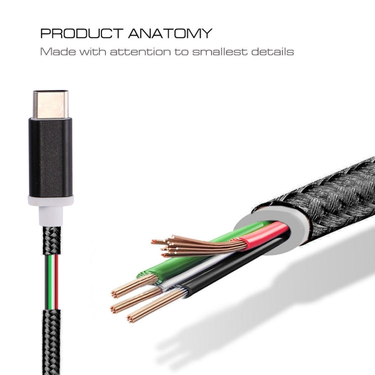 Adattatore audio USB-C maschio a femmina 3,5 mm intrecciato