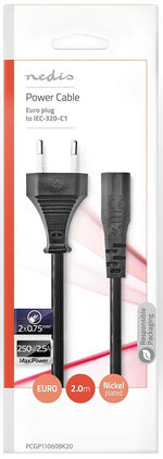Cavo di alimentazione Spina Euro-IEC-320-C1 2m PCGP11060BK20 5412810297054 ND5100