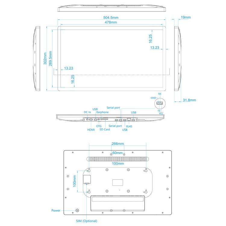 Cornice digitale 21,5" LCD Full HD con Android 8.1 e WiFi