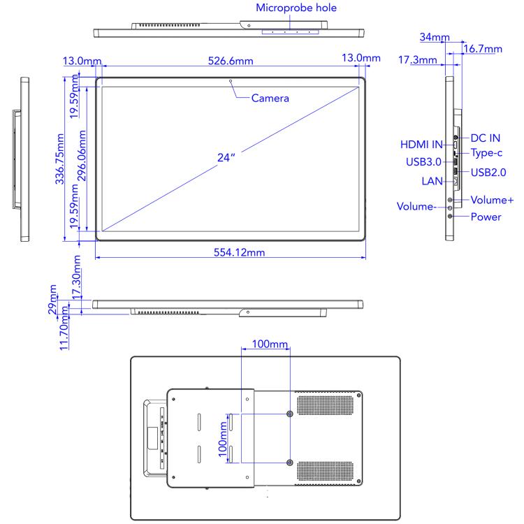 HSD2495T Display IPS da 24 pollici per pubblicità, Android 14, RK3576S 4GB+32GB, RK3576S 4GB+64GB