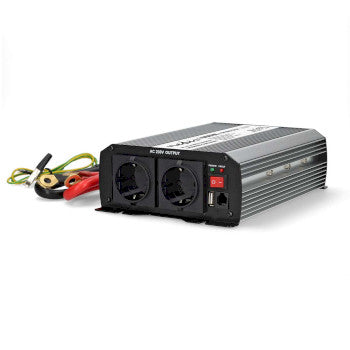 Power Inverter Modified Sine Wave | Input voltage: 12 V DC | Device power output connection(s): Type F (CEE 7/3) / USB-A | 230V AC 50Hz | 1000W | Peak power output: 2000W | Screw Terminal | Silver