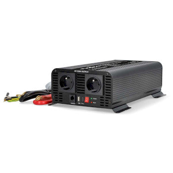 Power Inverter Pure Sine Wave | Input voltage: 24 V DC | Device power output connection(s): Type E (CEE 7/5) / USB-A / USB-C™ | 230 V AC 50 Hz | 1000 W | Peak power output: 2000 W | Screw Terminal | Pure Sine Wave | Fuse | Black