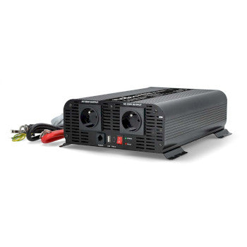 Power Inverter Pure Sine Wave | Input voltage: 24 V DC | Device power output connection(s): Type E (CEE 7/5) / USB-A / USB-C™ | 230V AC 50Hz | 2000W | Peak power output: 4000W | Screw Terminal | Pure Sine Wave | Fuse | Black