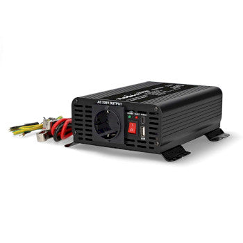 Power Inverter Pure Sine Wave | Input voltage: 12 V DC | Device power output connection(s): Type F (CEE 7/3) / USB-A / USB-C™ | 230 V AC 50 Hz | 300 W | Peak power output: 600 W | Screw Terminal | Pure Sine Wave | Fuse | Black