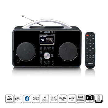 Internet DAB+/FM radio with Bluetooth Remote Control and rechargable battery