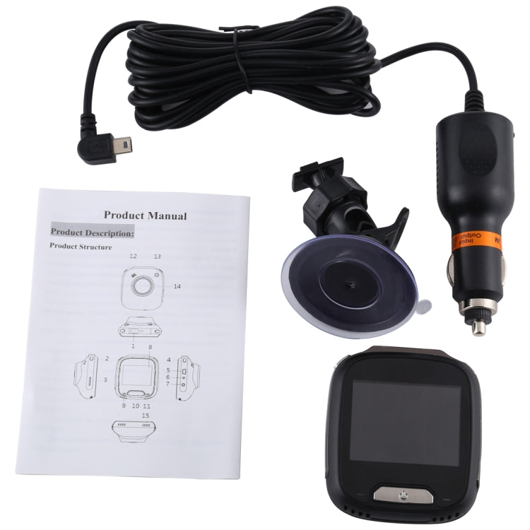 Mini registratore per auto DVR, schermo LCD da 2,0 pollici HD 1080P, visione grandangolare da 170 gradi, supporto rilevamento movimento/visione notturna a infrarossi/scheda TF/microfono, 2.0 inch