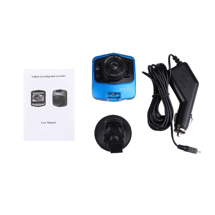 Videocamera per auto DVR VGA 480P Registratore di guida Videocamera digitale Registratore vocale con display LCD da 2,4 pollici, supporto scheda Micro TF da 32 GB e funzione di visione notturna a infrarossi (Nero + Blu), 2.4 inch LCD