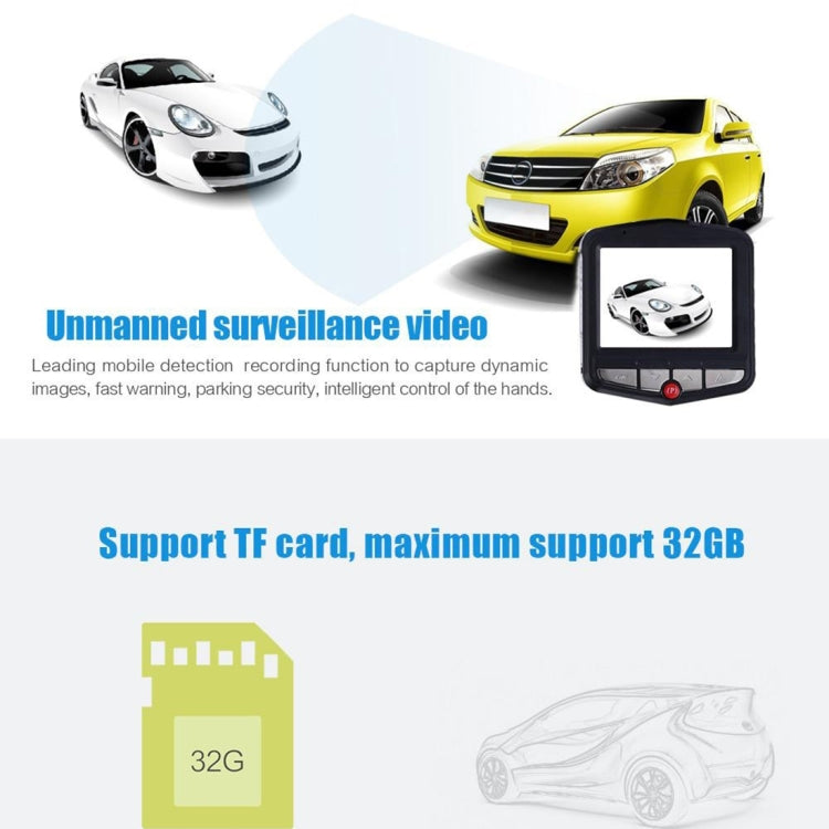 Videocamera per auto DVR VGA 480P Registratore di guida Videocamera digitale Registratore vocale con display LCD da 2,4 pollici, supporto scheda Micro TF da 32 GB e funzione di visione notturna a infrarossi (Nero + Blu), 2.4 inch LCD