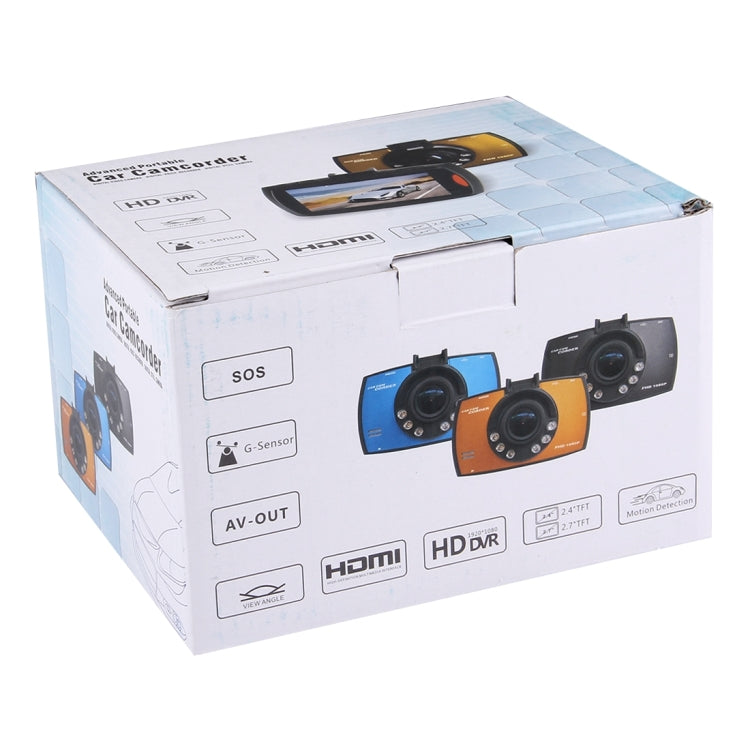 Telecamera DVR per auto LCD da 2,7 pollici 480P 1.3MP Telecamera Visione grandangolare da 120 gradi, supporto visione notturna/rilevamento movimento/scheda TF/sensore G, 2.7 inch