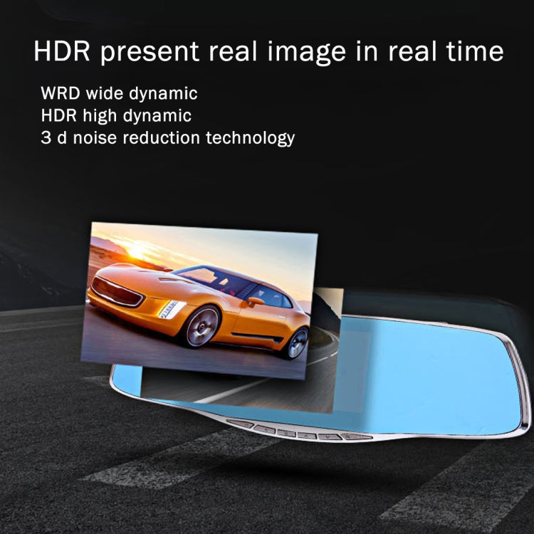 G835 HD 1080P Display da 4,3 pollici Specchietto retrovisore DVR per veicoli, Generalplus 2248, 2 telecamere Visione grandangolare da 170 gradi, Supporto registrazione HDR/Funzione di rilevamento del movimento, G835