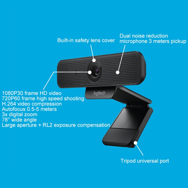 Webcam Logitech C925E HD 1080p con copertura di sicurezza integrata