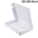 Scatola per imballaggio di abbigliamento da 100 pezzi, scatola di spedizione, colore: bianco, dimensioni: 36x26x6 cm, 36x26x6cm
