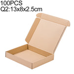 Scatola per imballaggio di scatole di spedizione in carta kraft da 100 pezzi, dimensioni: Q2, 13x8x2,5 cm, 13x8x2.5cm