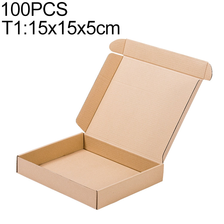 Scatola per imballaggio di scatole di spedizione in carta kraft da 100 pezzi, dimensioni: T1, 15x15x5 cm, 15x15x5cm