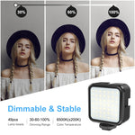PULUZ Stabilizzatore per staffa DV portatile a forma di U/C + kit di luce di riempimento a LED con testa per treppiede con slitta fredda per tutte le fotocamere reflex e fotocamere DV domestiche, C-Shaped Bracket + Fill Light