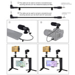 PULUZ 4 in 1 Vlogging Trasmissione dal vivo LED Selfie Light Smartphone Video Rig Maniglia Stabilizzatore Kit staffa in alluminio con microfono + Supporto per treppiede + Testa per treppiede con slitta fredda, Aluminum Bracket Kits