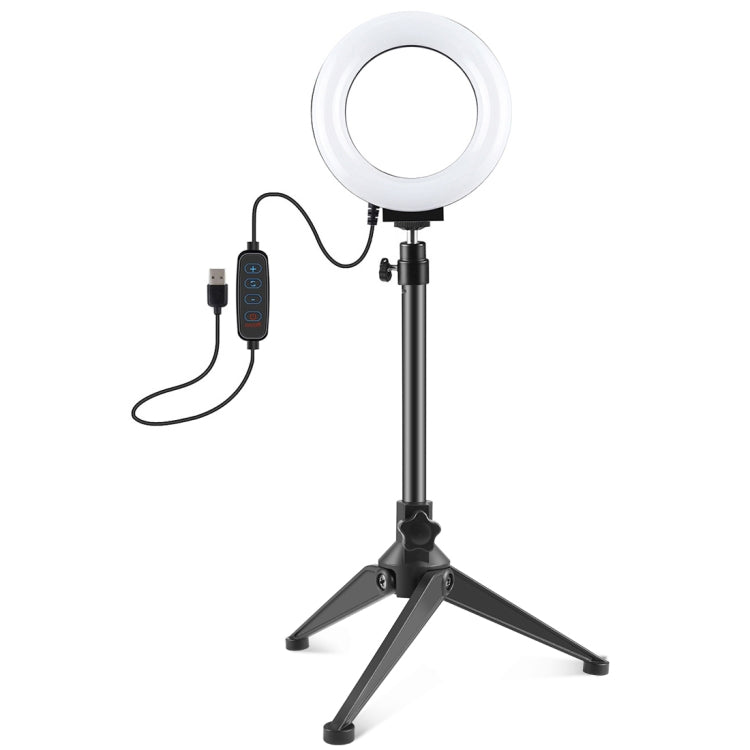 PULUZ 4.7 pollici 12 cm USB 3 modalità dimmerabile anello LED Vlogging fotografia luci video + supporto per treppiede da tavolo con testa a sfera per treppiede con slitta fredda, Tripod Stand + Ring LED