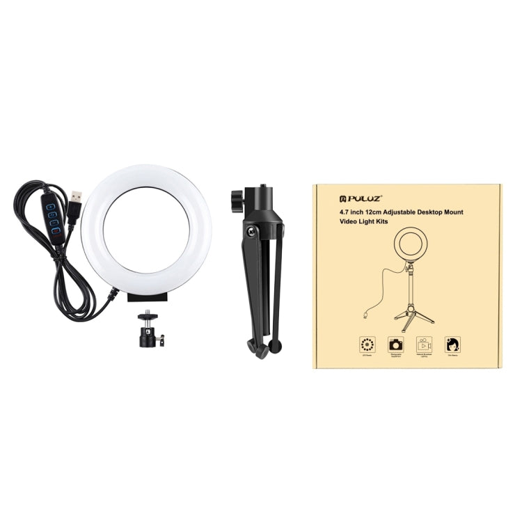 Anello LED 4.7" USB 3 modalità con treppiede da tavolo