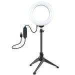 Anello LED dimmerabile 6,2" USB con treppiede da tavolo