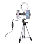 Treppiede PULUZ con staffa doppio telefono e luce LED 3 in 1