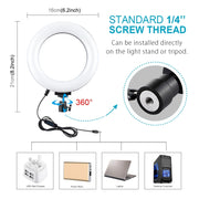 Treppiede PULUZ con staffa doppio telefono e luce LED 3 in 1