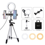 Treppiede PULUZ con staffa doppio telefono e luce LED 3 in 1